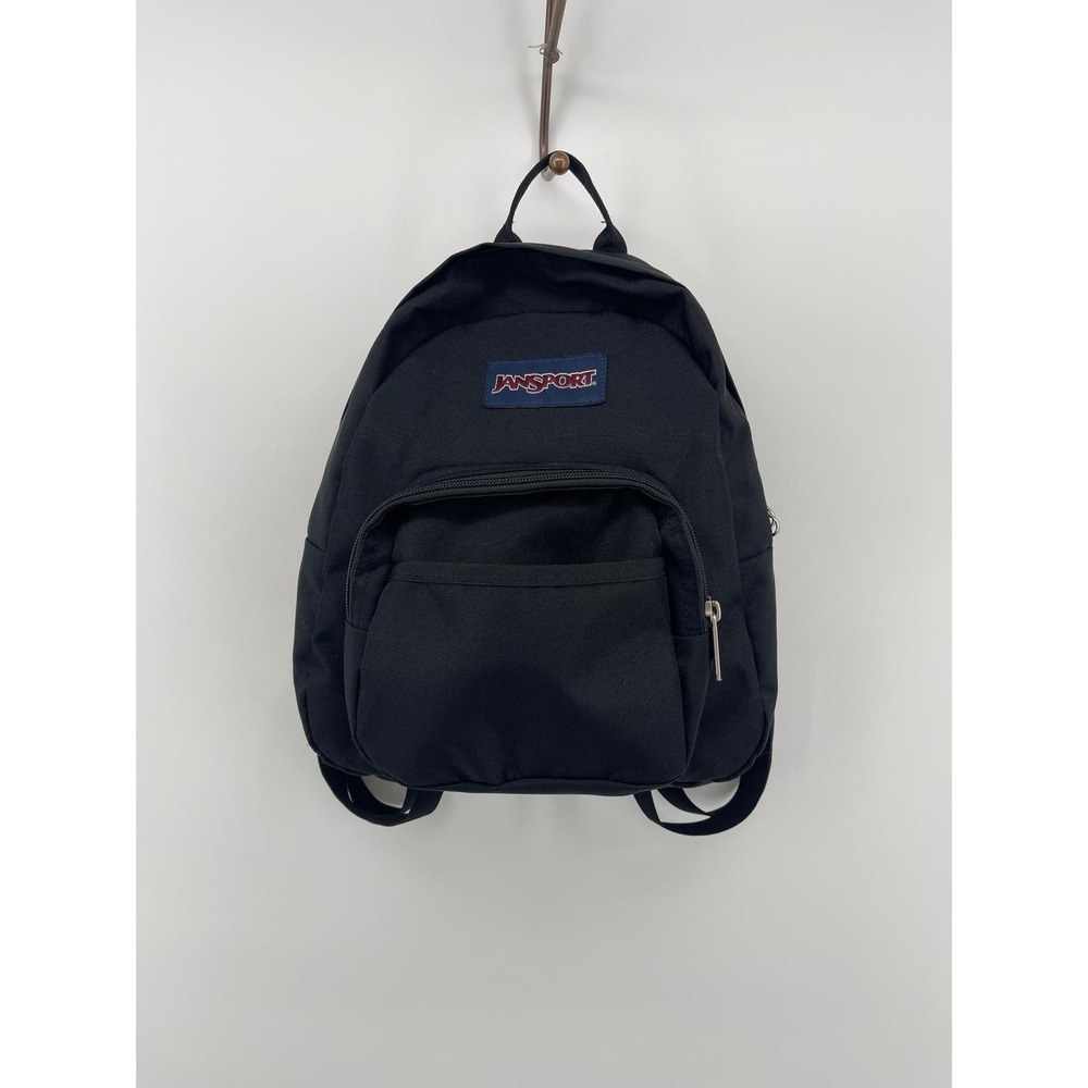 Vintage 90s Y2K Jansport Half Pint‎ Mini Backpack Purse Bag Black Retro